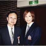 With Seiko Yamamoto, four-time world champion in women’s wrestling 2002